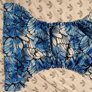 Blue Butterfly Patterned Cloth Diaper